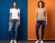 Full body normcore fashion model