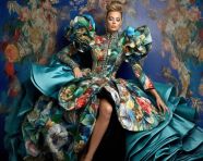 Fashion model in haute couture dress