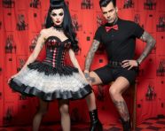Psychobilly fashion model makeup