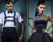Psychobilly fashion model outfit