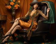 1920s fashion model in seductive pose