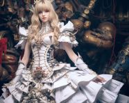 Fashion model in cosplay costume