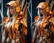 Full body cosplay fashion model