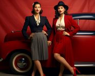 1940s fashion model in hat photo