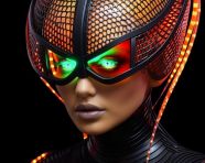 Neon eyes woman
