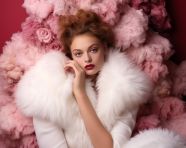 Fashion model in white dress