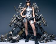 Metalhead fashion model posing