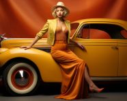 1930s fashion model in seductive pose