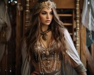 Fantasy woman with long brown hair