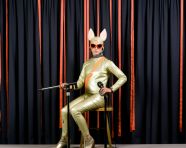 Punk fashion model in action