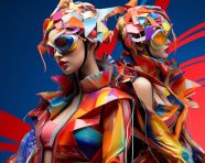 Avant garde fashion model portrait