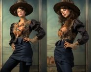 1910s fashion model full body photo