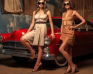 Full body vintage fashion model